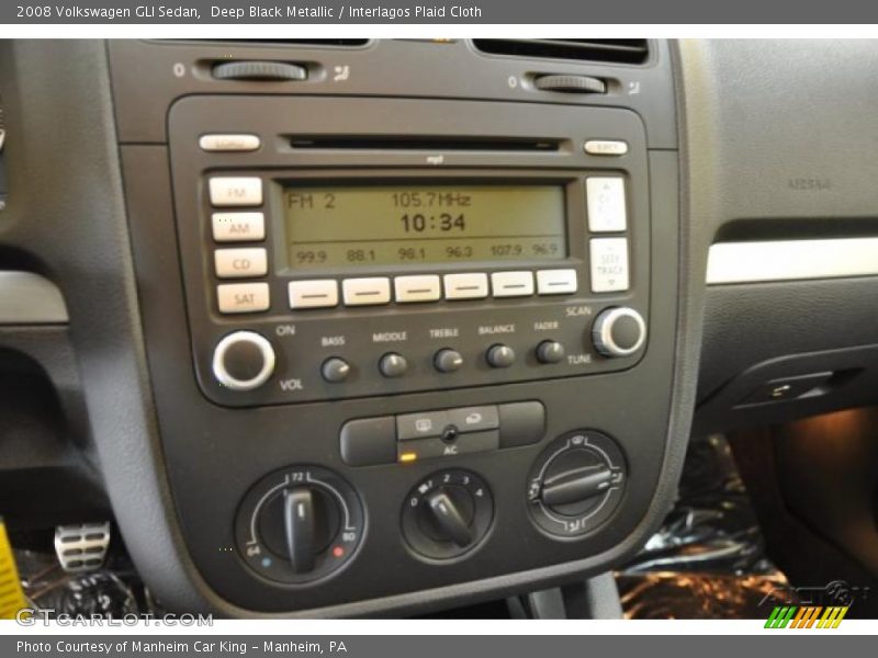 Deep Black Metallic / Interlagos Plaid Cloth 2008 Volkswagen GLI Sedan