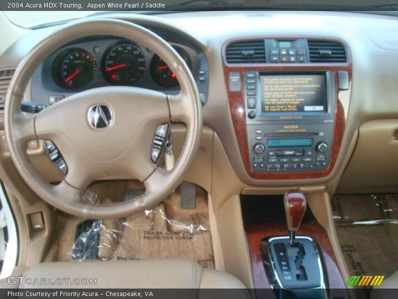 Aspen White Pearl / Saddle 2004 Acura MDX Touring