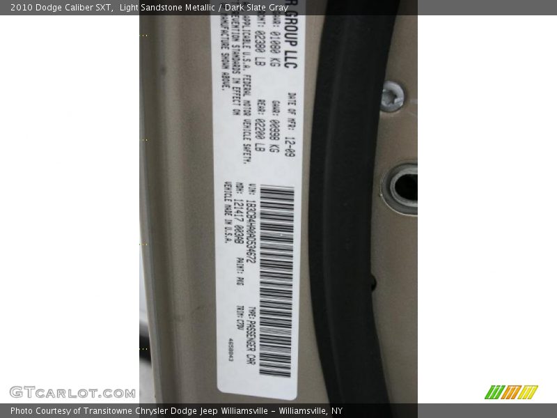 Light Sandstone Metallic / Dark Slate Gray 2010 Dodge Caliber SXT