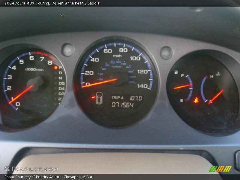 Aspen White Pearl / Saddle 2004 Acura MDX Touring
