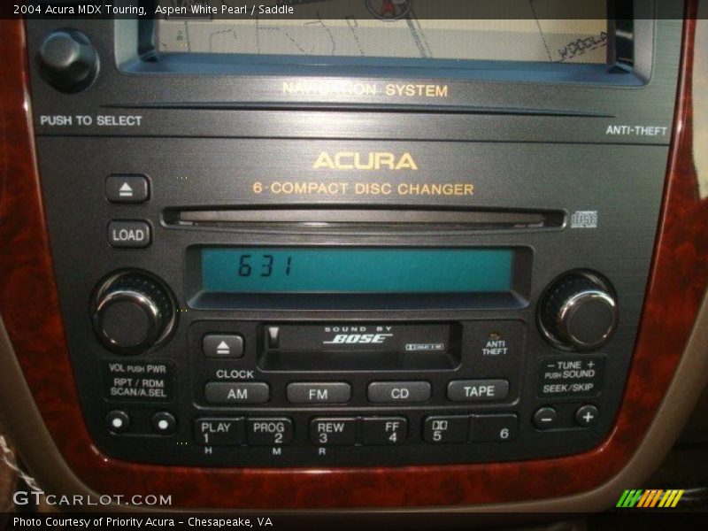 Aspen White Pearl / Saddle 2004 Acura MDX Touring