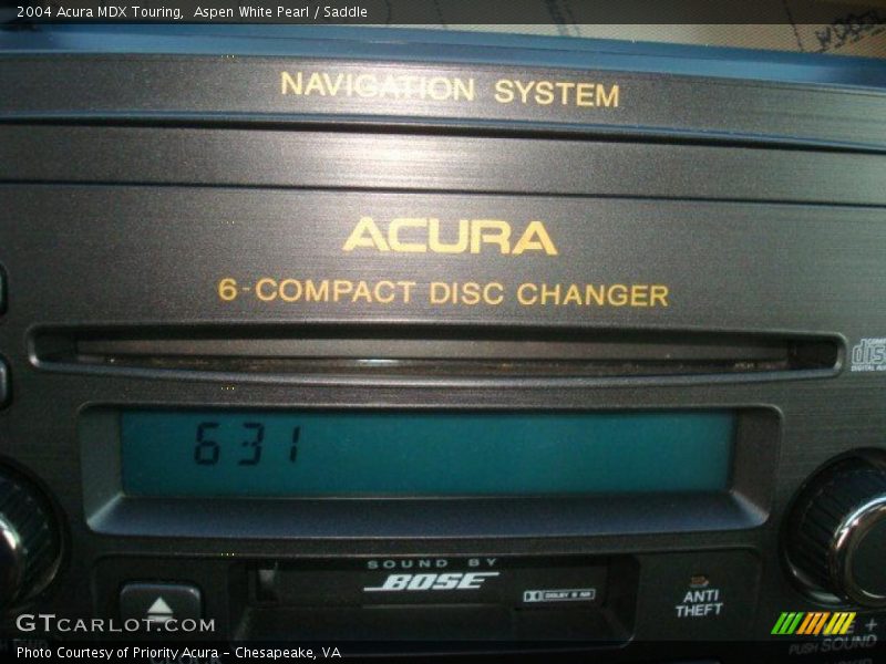 Aspen White Pearl / Saddle 2004 Acura MDX Touring