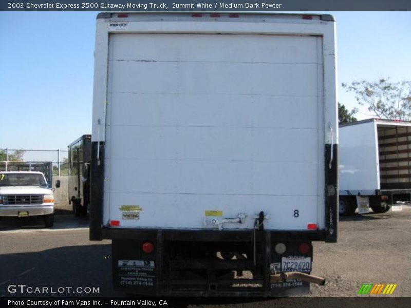 Summit White / Medium Dark Pewter 2003 Chevrolet Express 3500 Cutaway Moving Truck