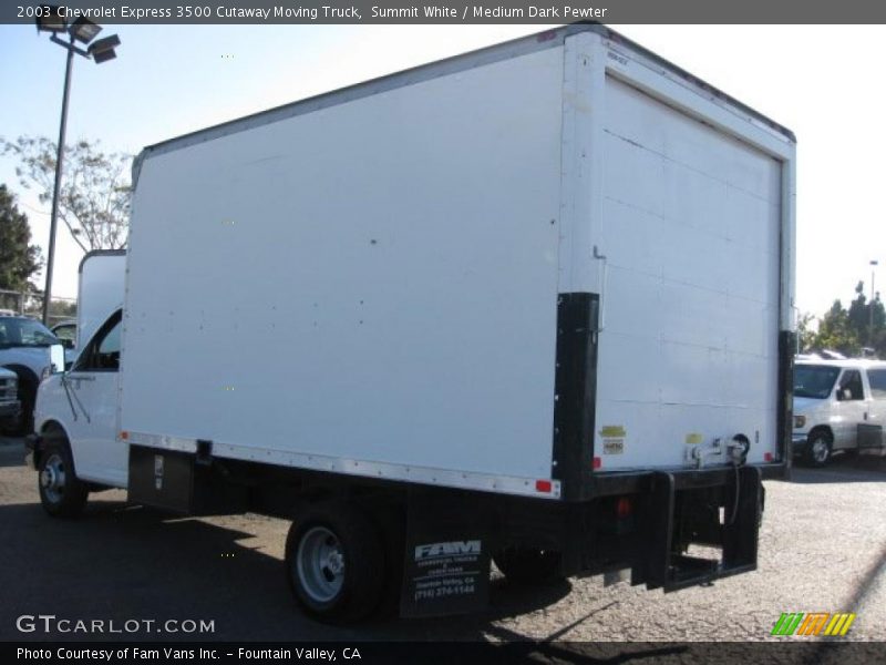 Summit White / Medium Dark Pewter 2003 Chevrolet Express 3500 Cutaway Moving Truck
