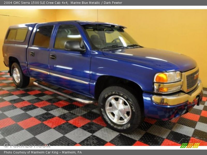 Marine Blue Metallic / Dark Pewter 2004 GMC Sierra 1500 SLE Crew Cab 4x4