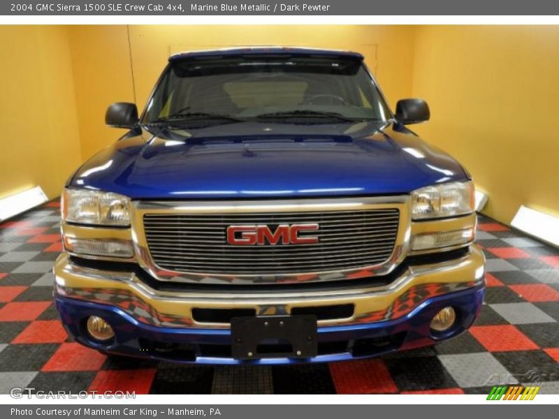 Marine Blue Metallic / Dark Pewter 2004 GMC Sierra 1500 SLE Crew Cab 4x4