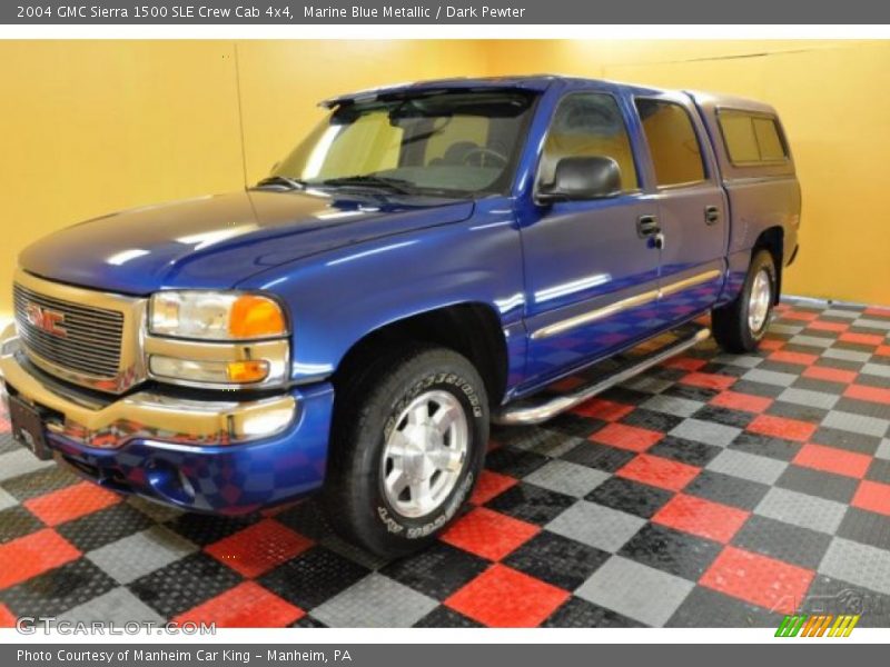 Marine Blue Metallic / Dark Pewter 2004 GMC Sierra 1500 SLE Crew Cab 4x4