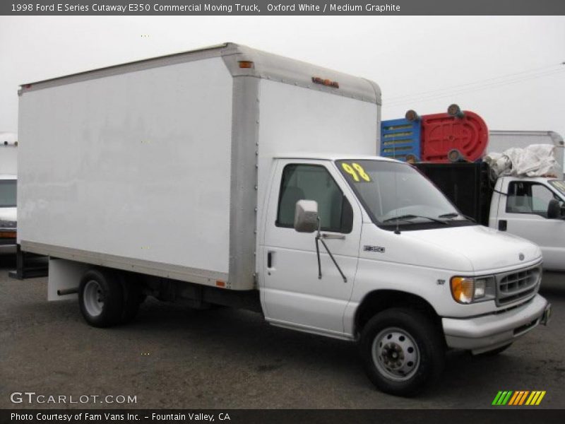 Oxford White / Medium Graphite 1998 Ford E Series Cutaway E350 Commercial Moving Truck