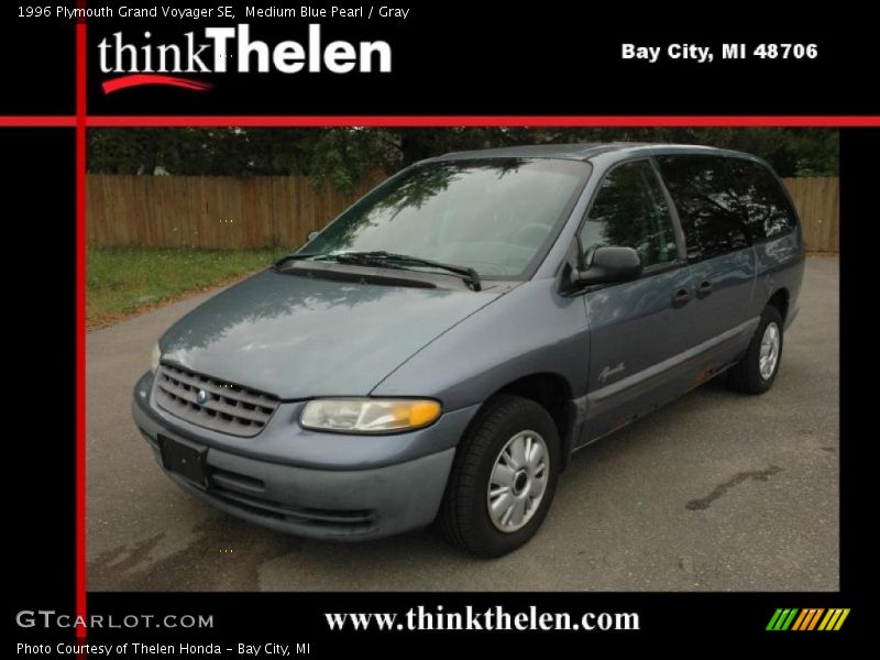 Medium Blue Pearl / Gray 1996 Plymouth Grand Voyager SE
