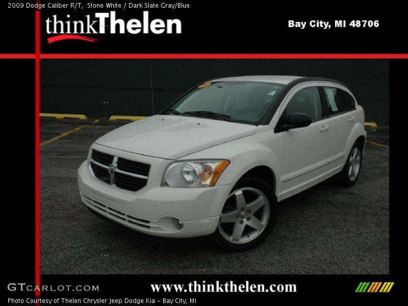 Stone White / Dark Slate Gray/Blue 2009 Dodge Caliber R/T