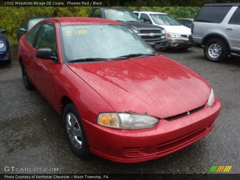 Phoenix Red / Black 2002 Mitsubishi Mirage DE Coupe