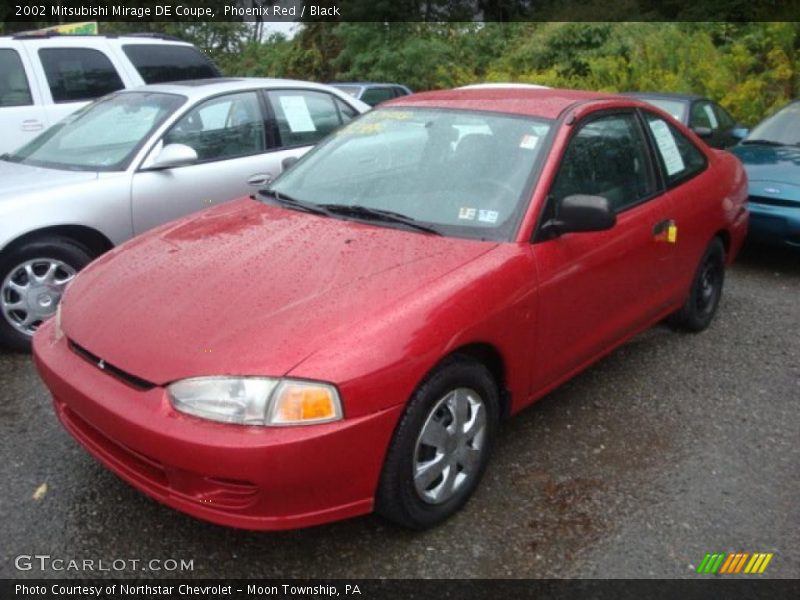 Phoenix Red / Black 2002 Mitsubishi Mirage DE Coupe