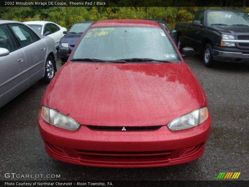 Phoenix Red / Black 2002 Mitsubishi Mirage DE Coupe