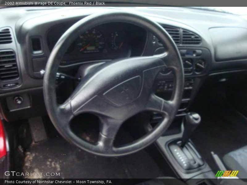 Phoenix Red / Black 2002 Mitsubishi Mirage DE Coupe