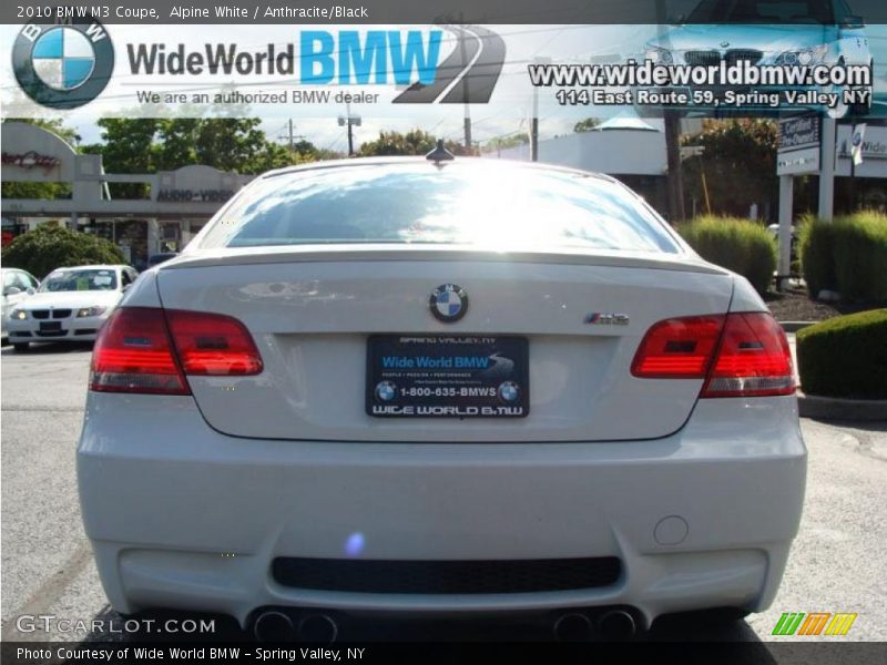 Alpine White / Anthracite/Black 2010 BMW M3 Coupe