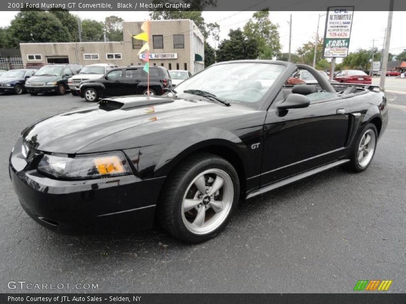Black / Medium Graphite 2001 Ford Mustang GT Convertible
