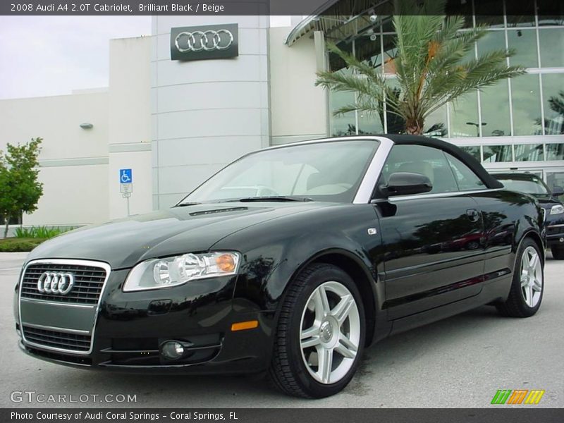 Brilliant Black / Beige 2008 Audi A4 2.0T Cabriolet