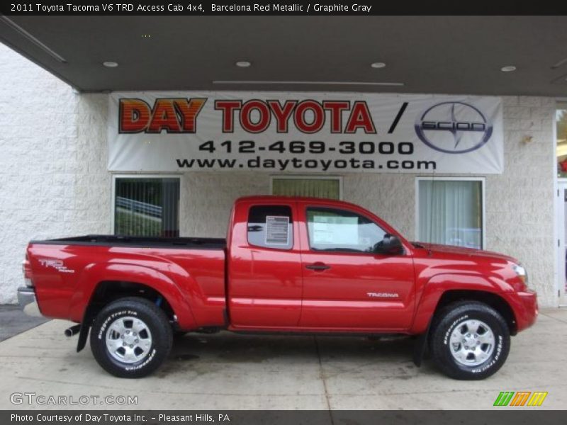 Barcelona Red Metallic / Graphite Gray 2011 Toyota Tacoma V6 TRD Access Cab 4x4