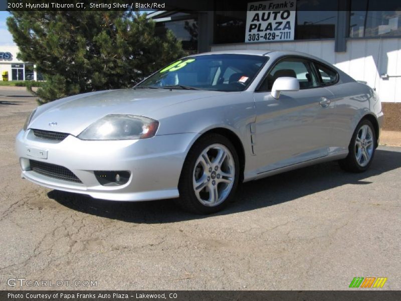 Sterling Silver / Black/Red 2005 Hyundai Tiburon GT