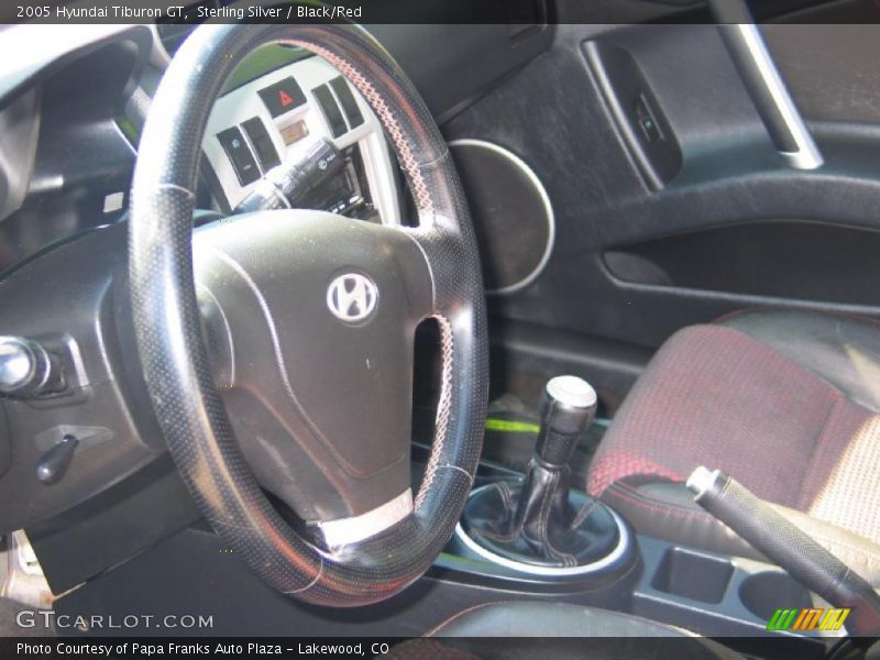 Sterling Silver / Black/Red 2005 Hyundai Tiburon GT