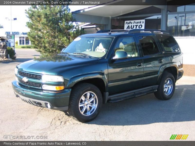 Dark Green Metallic / Tan/Neutral 2004 Chevrolet Tahoe Z71 4x4