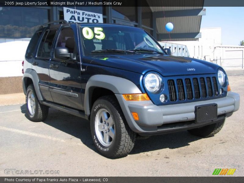 Midnight Blue Pearl / Medium Slate Gray 2005 Jeep Liberty Sport