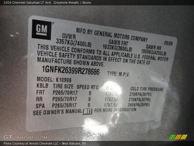 Greystone Metallic / Ebony 2009 Chevrolet Suburban LT 4x4
