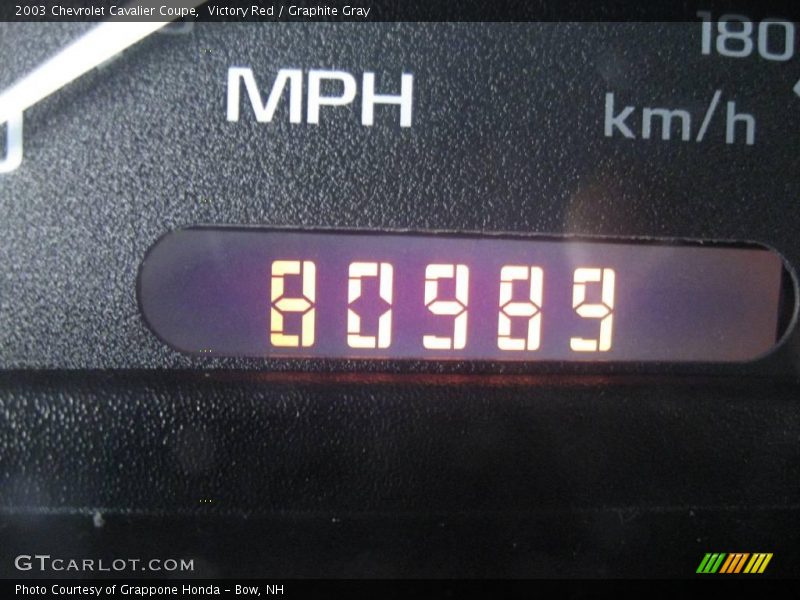 Victory Red / Graphite Gray 2003 Chevrolet Cavalier Coupe