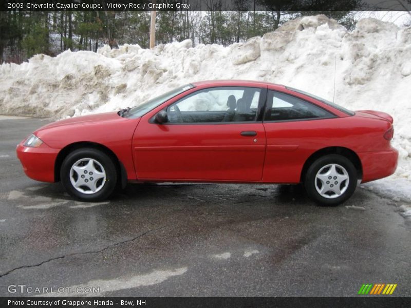 Victory Red / Graphite Gray 2003 Chevrolet Cavalier Coupe
