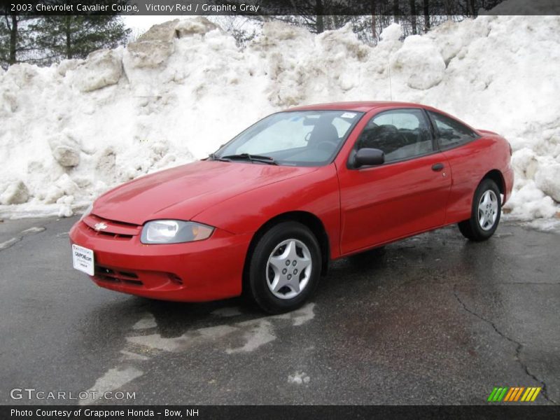 Victory Red / Graphite Gray 2003 Chevrolet Cavalier Coupe