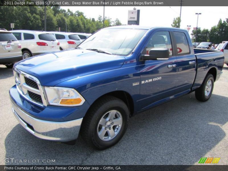Deep Water Blue Pearl / Light Pebble Beige/Bark Brown 2011 Dodge Ram 1500 SLT Quad Cab