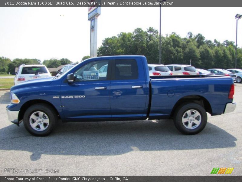 Deep Water Blue Pearl / Light Pebble Beige/Bark Brown 2011 Dodge Ram 1500 SLT Quad Cab