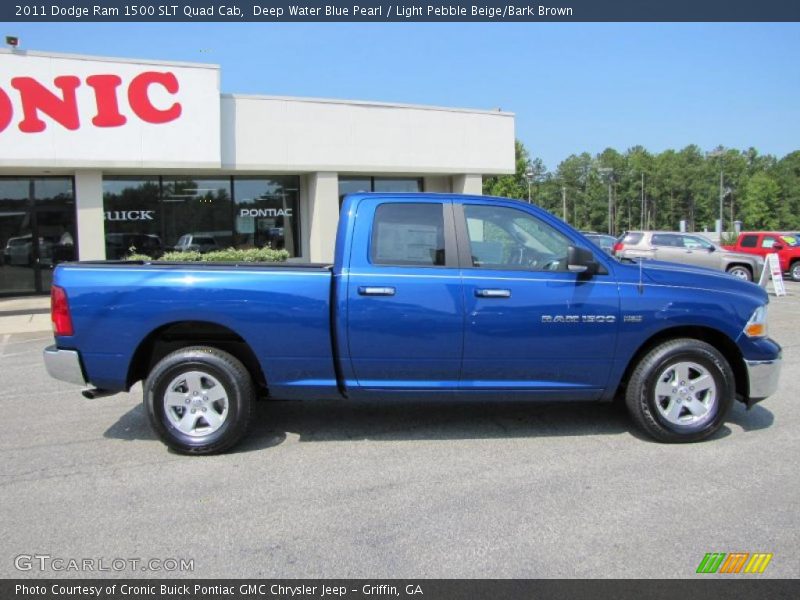 Deep Water Blue Pearl / Light Pebble Beige/Bark Brown 2011 Dodge Ram 1500 SLT Quad Cab