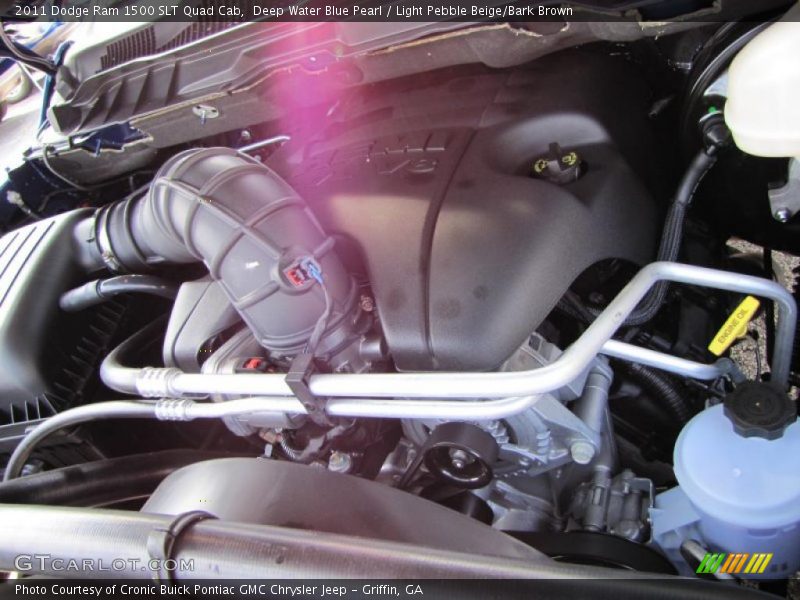 Deep Water Blue Pearl / Light Pebble Beige/Bark Brown 2011 Dodge Ram 1500 SLT Quad Cab