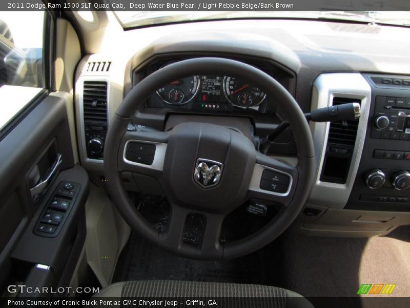 Deep Water Blue Pearl / Light Pebble Beige/Bark Brown 2011 Dodge Ram 1500 SLT Quad Cab
