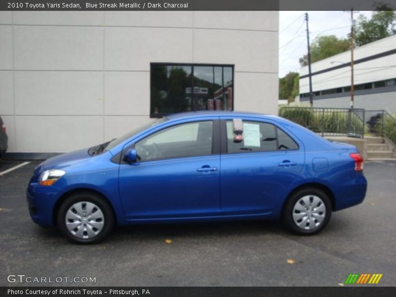 Blue Streak Metallic / Dark Charcoal 2010 Toyota Yaris Sedan