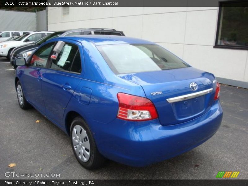 Blue Streak Metallic / Dark Charcoal 2010 Toyota Yaris Sedan