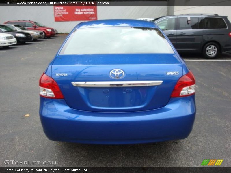 Blue Streak Metallic / Dark Charcoal 2010 Toyota Yaris Sedan