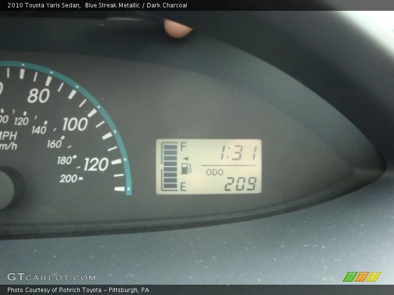 Blue Streak Metallic / Dark Charcoal 2010 Toyota Yaris Sedan