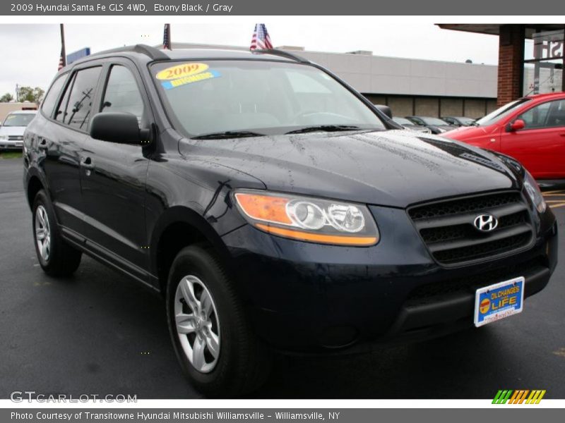 Ebony Black / Gray 2009 Hyundai Santa Fe GLS 4WD