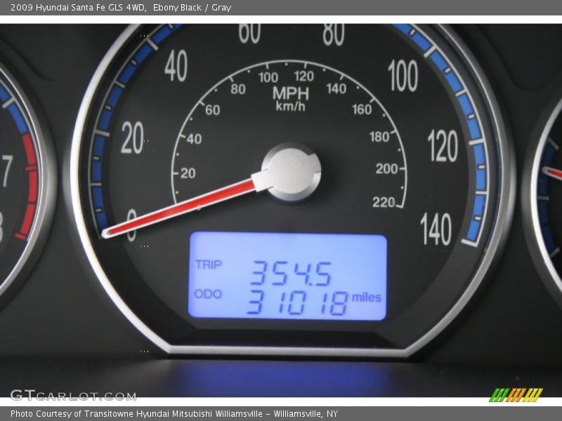 Ebony Black / Gray 2009 Hyundai Santa Fe GLS 4WD