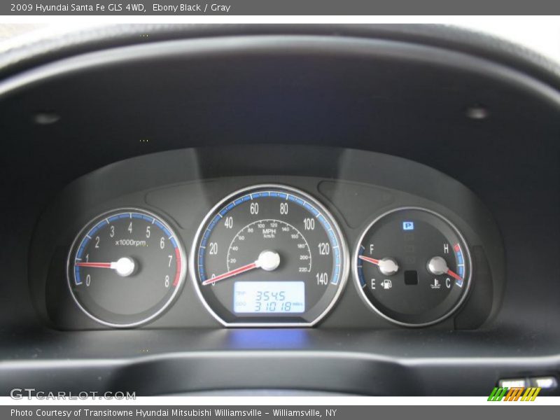 Ebony Black / Gray 2009 Hyundai Santa Fe GLS 4WD