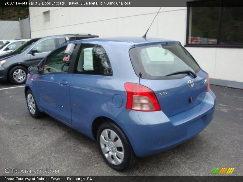Bayou Blue Metallic / Dark Charcoal 2007 Toyota Yaris 3 Door Liftback
