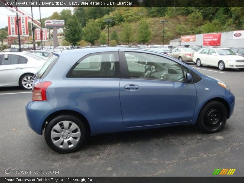 Bayou Blue Metallic / Dark Charcoal 2007 Toyota Yaris 3 Door Liftback