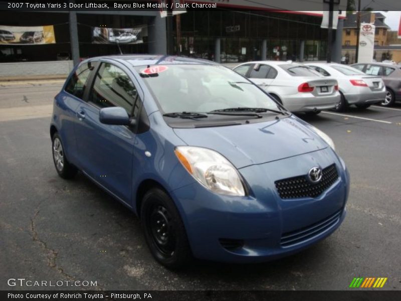 Bayou Blue Metallic / Dark Charcoal 2007 Toyota Yaris 3 Door Liftback