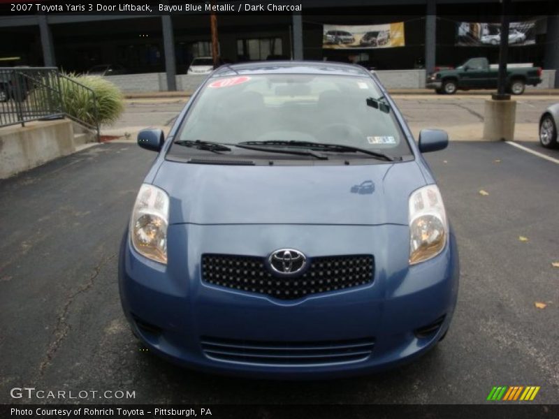 Bayou Blue Metallic / Dark Charcoal 2007 Toyota Yaris 3 Door Liftback