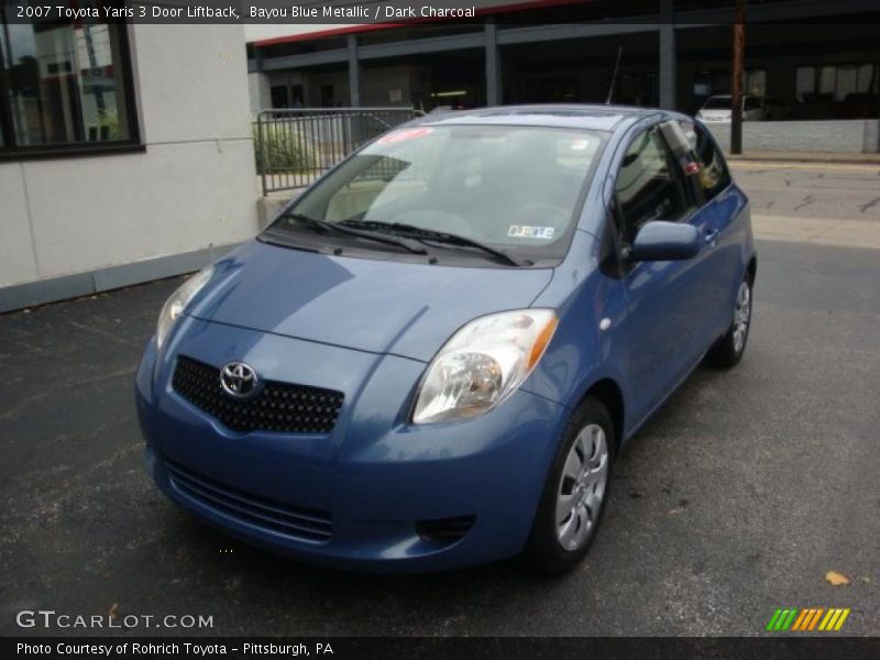 Bayou Blue Metallic / Dark Charcoal 2007 Toyota Yaris 3 Door Liftback