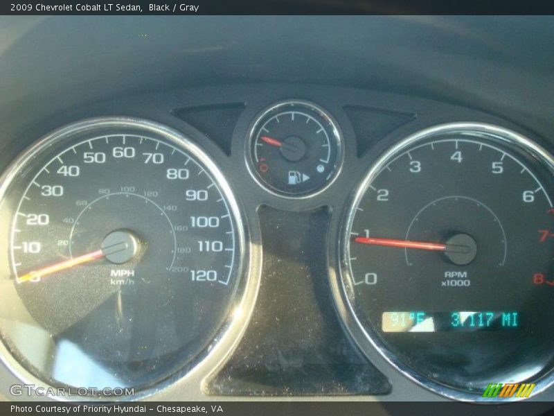 Black / Gray 2009 Chevrolet Cobalt LT Sedan