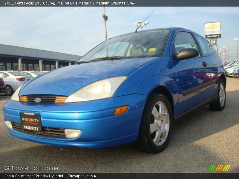 Malibu Blue Metallic / Medium Graphite Grey 2001 Ford Focus ZX3 Coupe