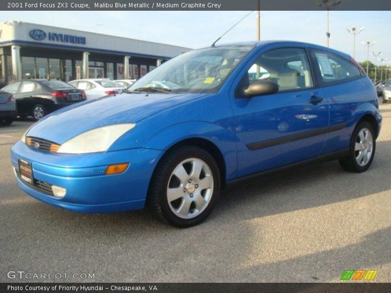 Malibu Blue Metallic / Medium Graphite Grey 2001 Ford Focus ZX3 Coupe